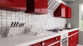 Foto de cozinha vermelha - 3