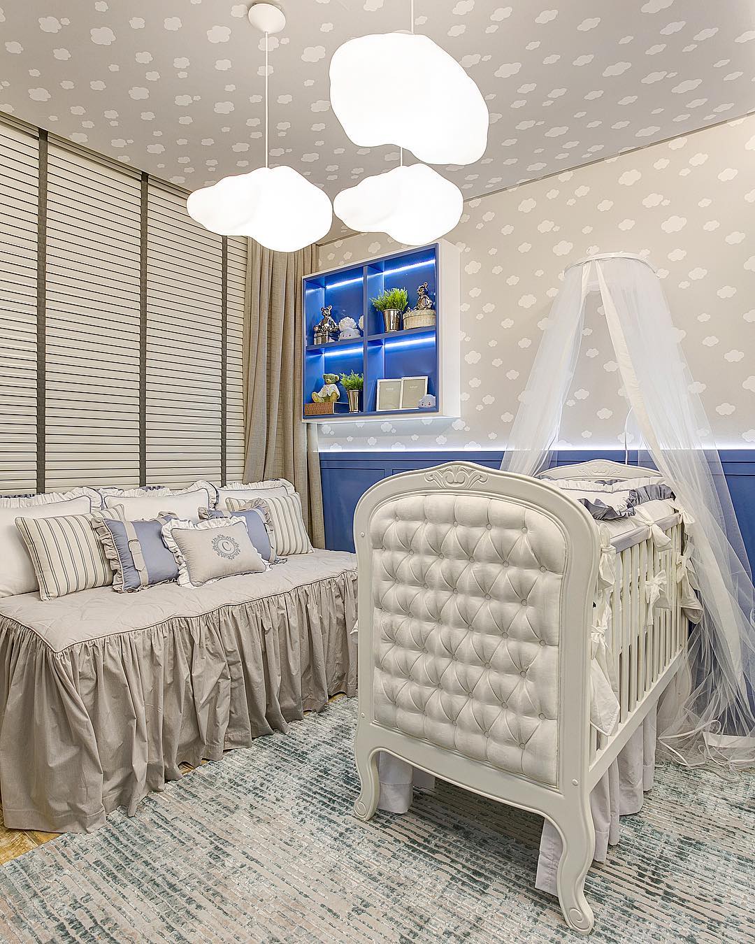 Foto de quarto de bebe tema nuvem 014 - 16