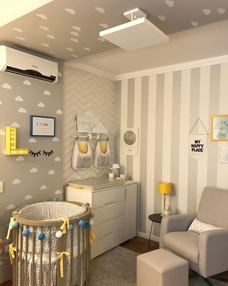 Foto de quarto de bebe tema nuvem 20 - 22