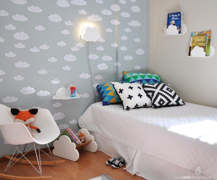 Foto de quarto de bebe tema nuvem 24 - 26