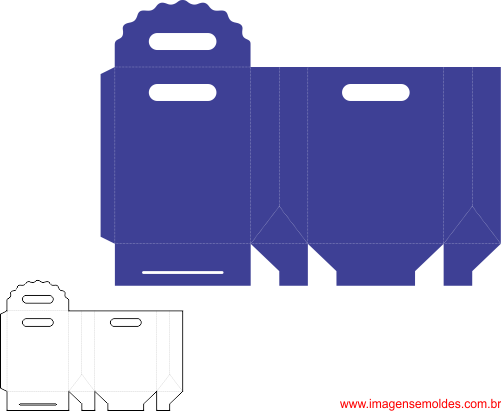 Foto de molde de caixa sacolinha - 8