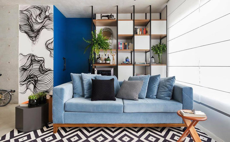 Sofá azul: 55 modelos para usar a cor na decoração