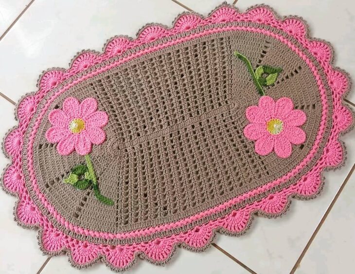 Foto de tapete de croche com flores 23 - 23