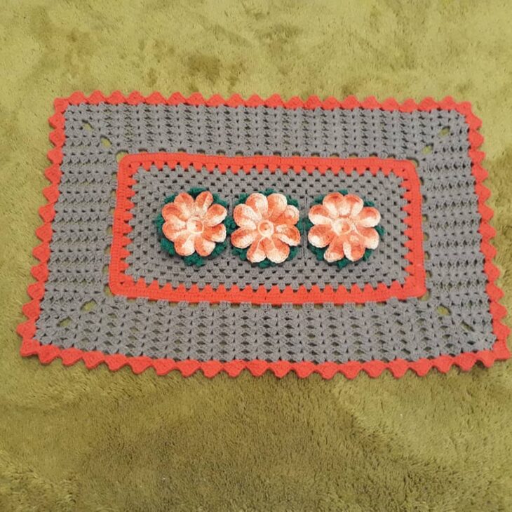 Foto de tapete de croche com flores 42 - 42