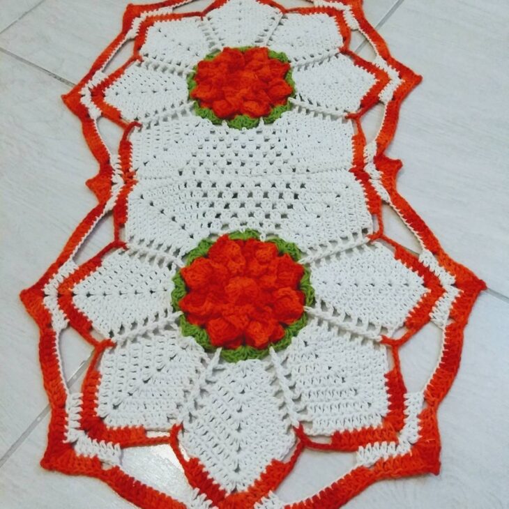 Foto de tapete de croche com flores 85 - 85