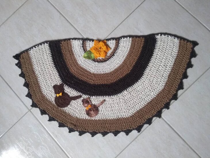 Foto de tapete de croche com flores 86 - 86