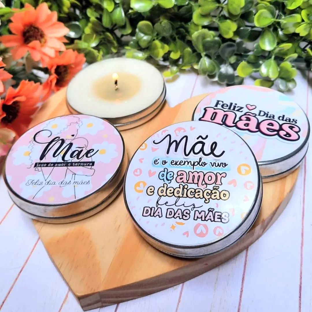 vela personalizada de lembrancinha para o dia das mães