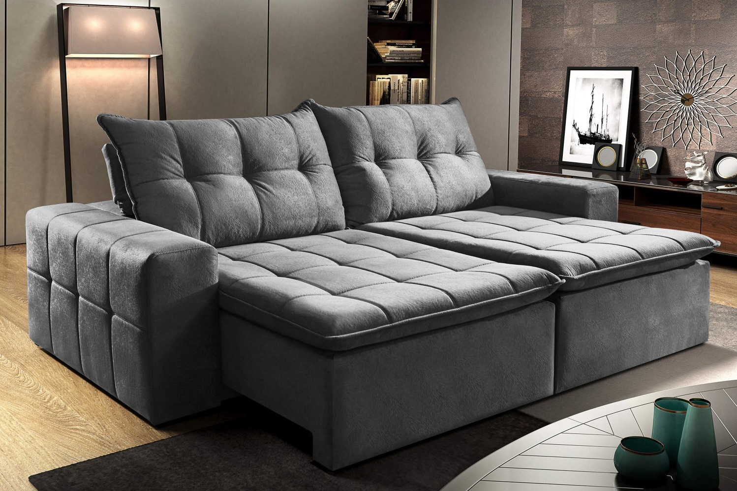 Foto de sofa cinza 86 - 9