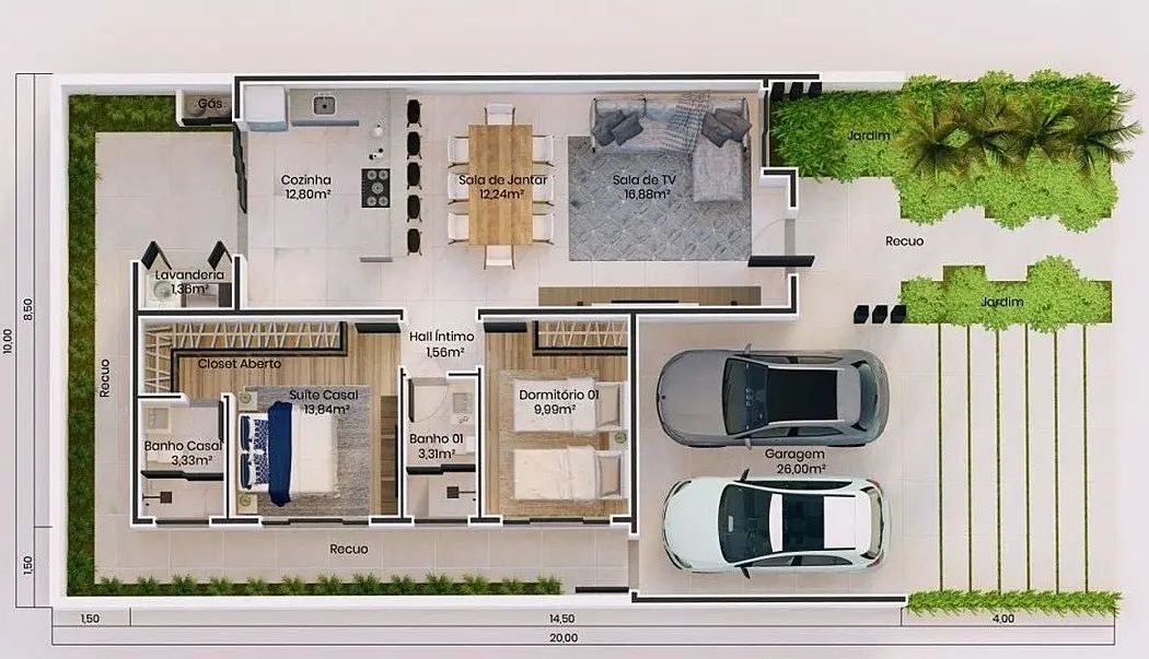 Foto de plantas de casas pequenas 101 - 1