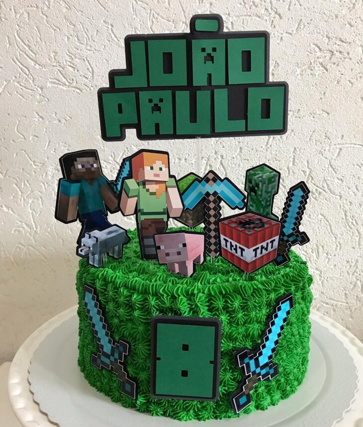 Foto de bolo minecraft 5 - 5