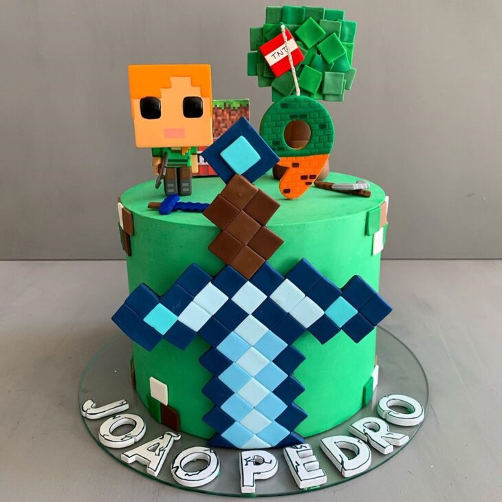 Foto de bolo minecraft 64 - 64