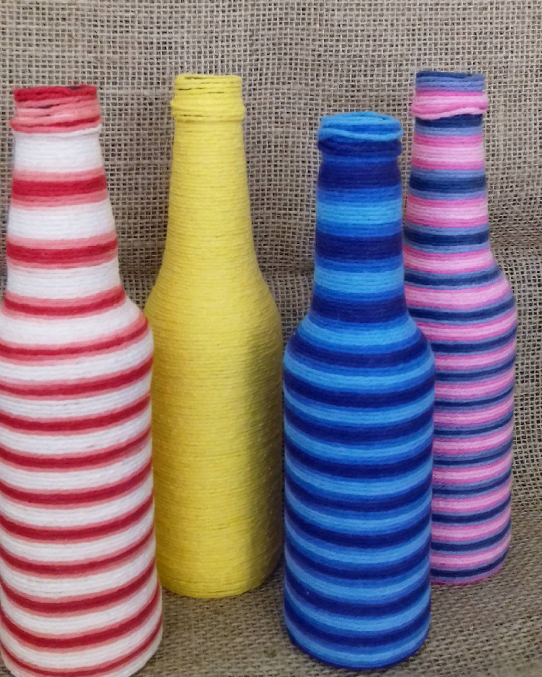 Foto de garrafas decoradas com barbante 22 - 22