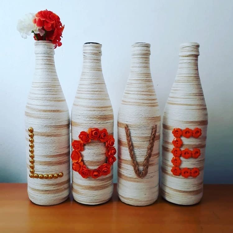 Foto de garrafas decoradas com barbante 39 - 39