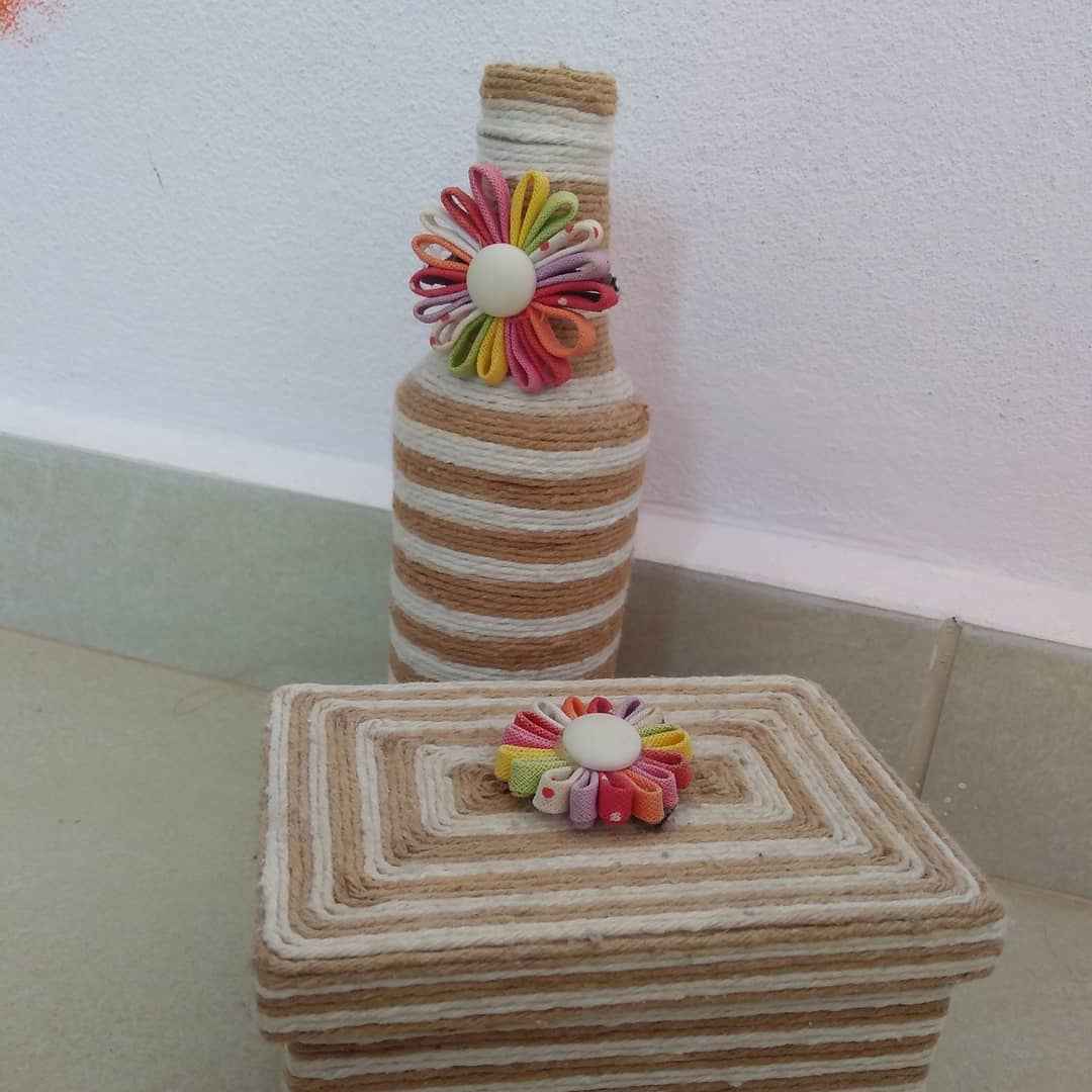 Foto de garrafas decoradas com barbante 41 - 41