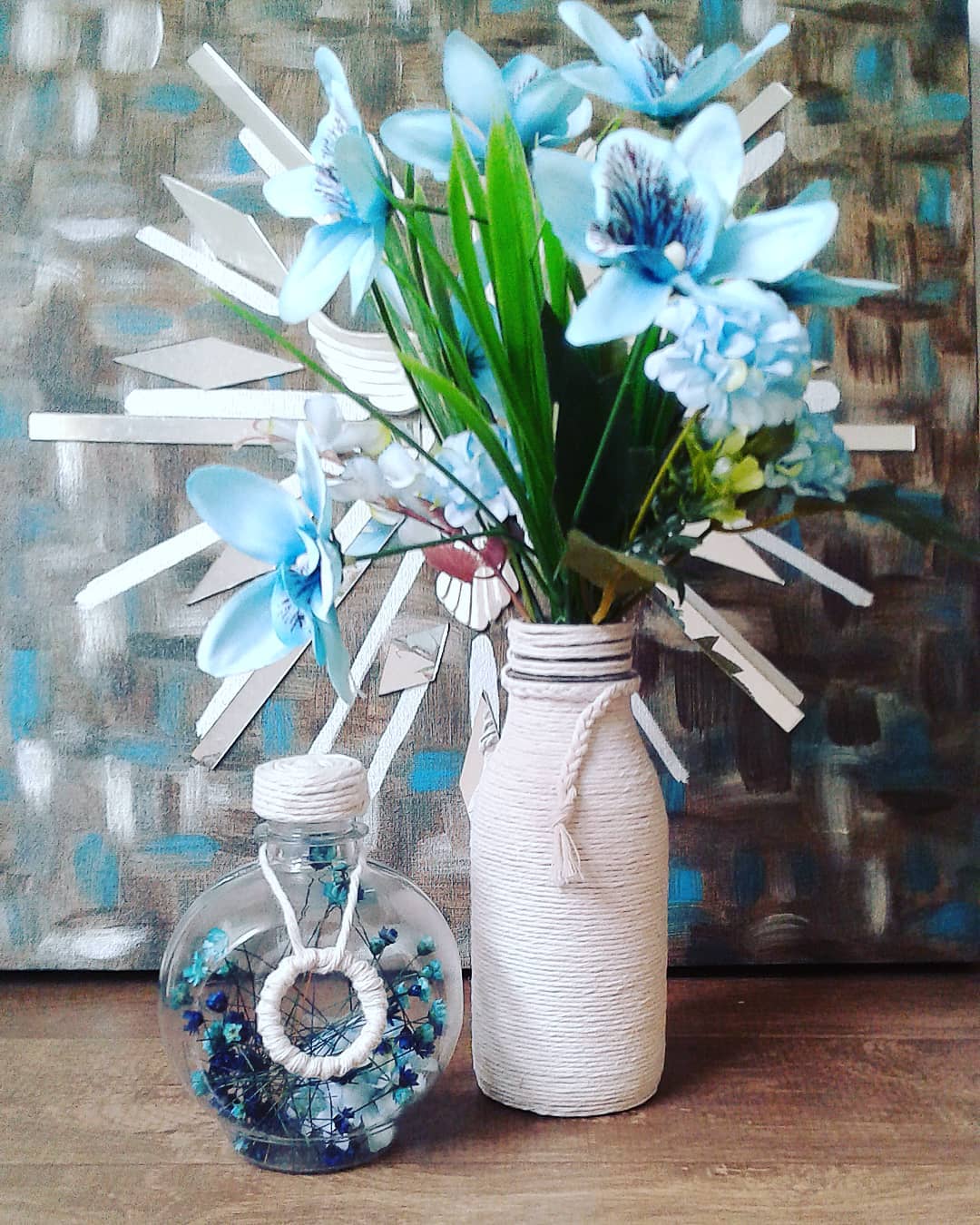 Foto de garrafas decoradas com barbante 9 - 9