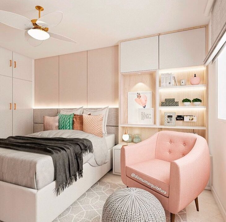 cadeira rosa grande quarto feminino