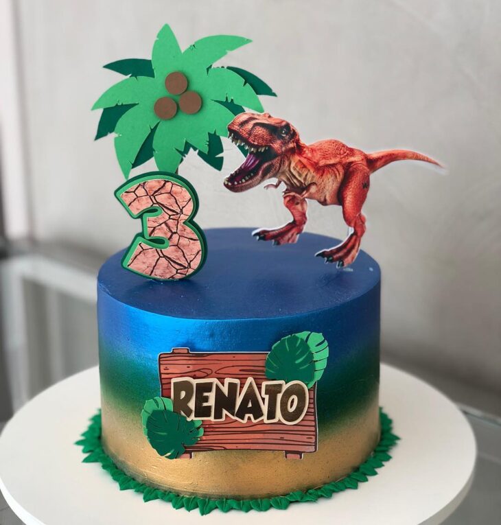 Foto de bolo de dinossauro 20 - 23