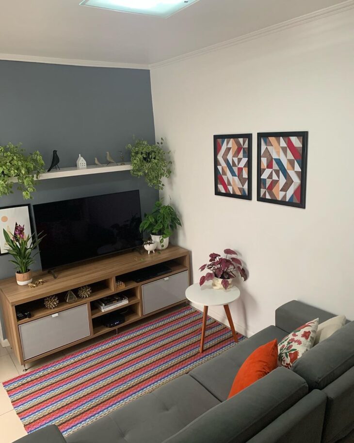 Foto de decoracao de sala simples e barata 46 - 49