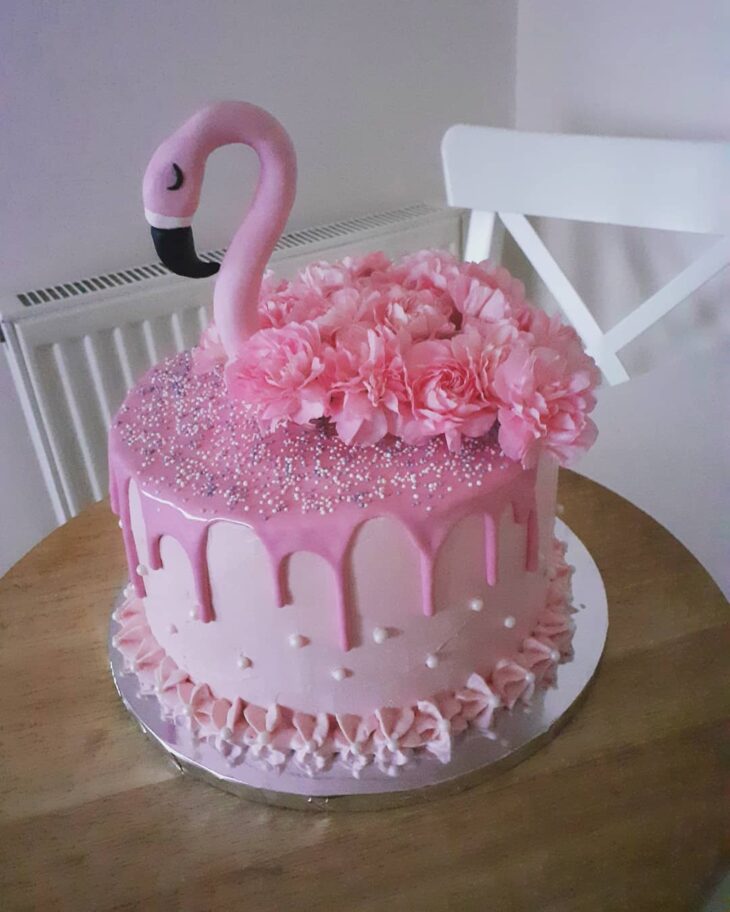 Foto de bolo de flamingo 109 - 112