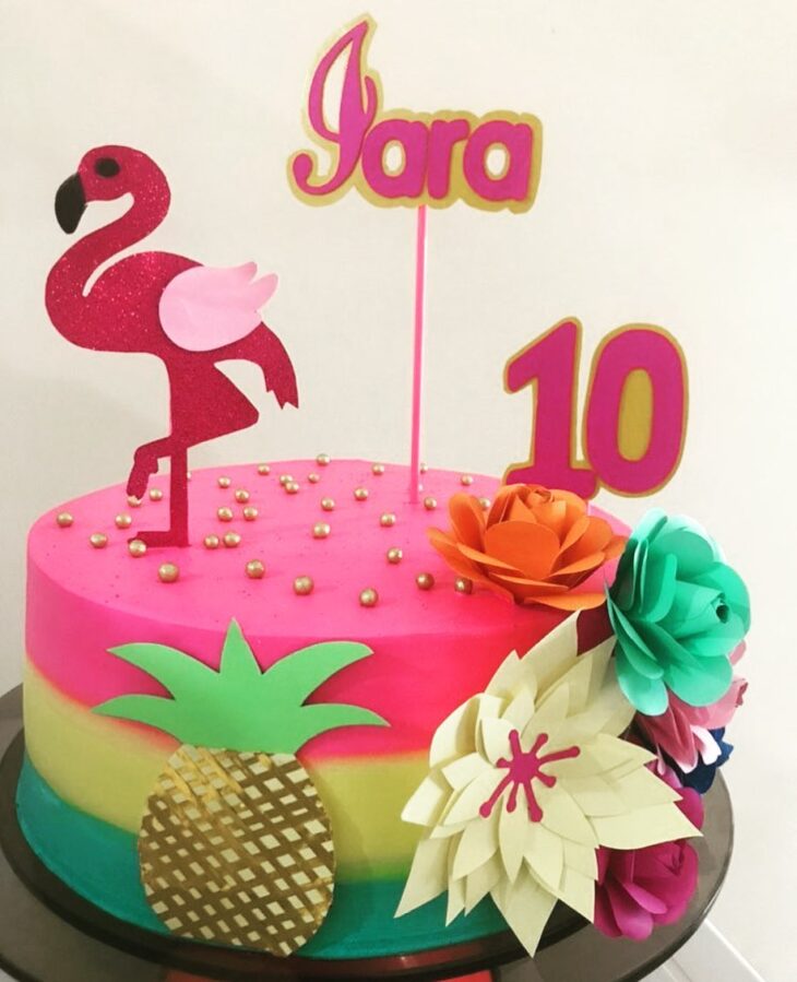 Foto de bolo de flamingo 14 - 17