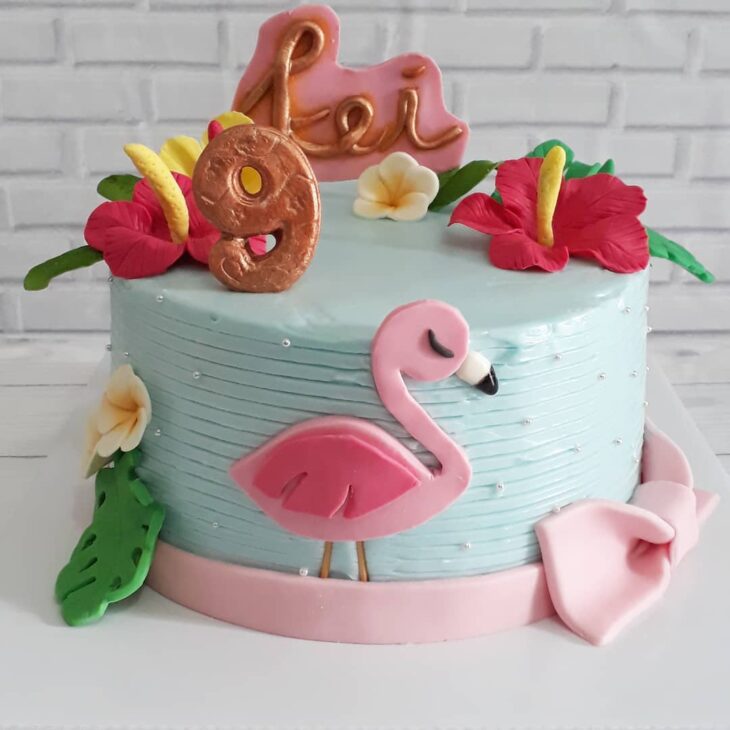 Foto de bolo de flamingo 97 - 100