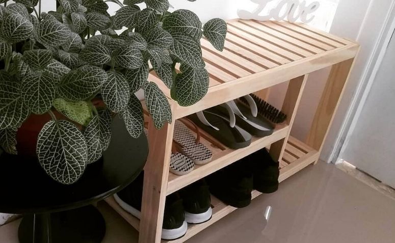 Sapateira de pallet: 60 ideias para quem adora organização