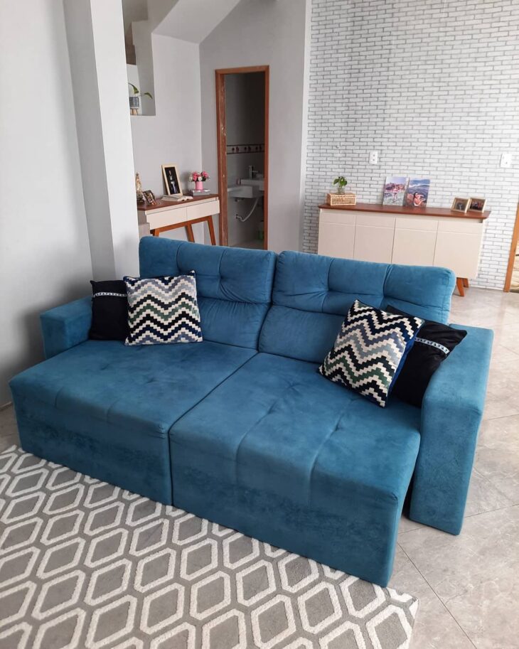 Foto de sofa azul marinho 27 - 27