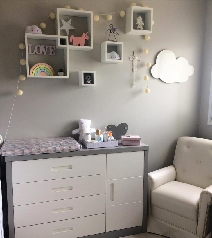 Foto de quarto de bebe cinza 75 - 75