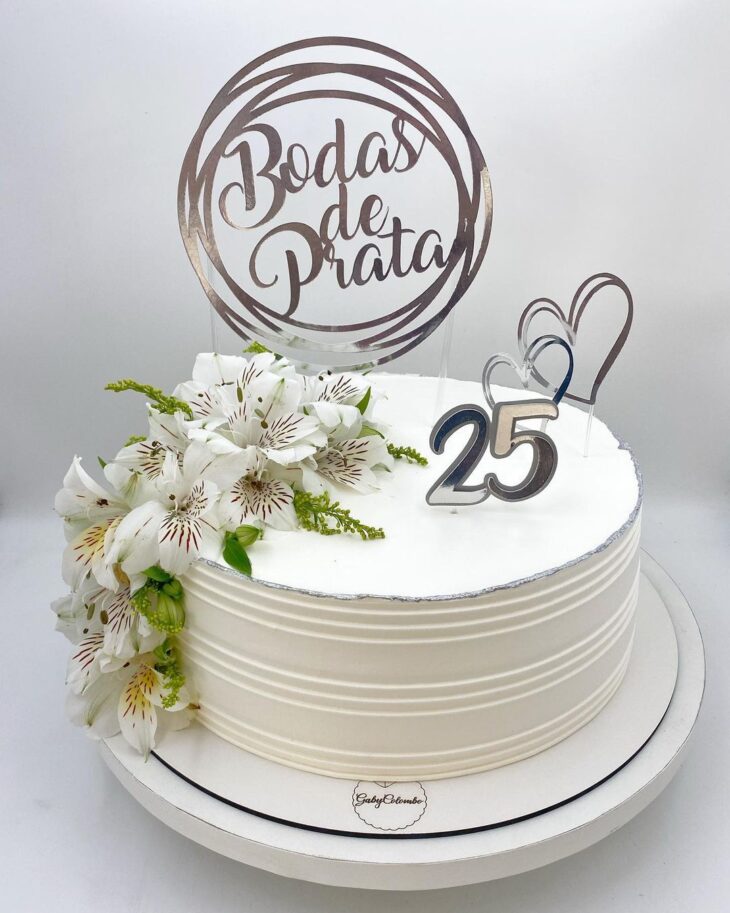 Foto de bolo bodas de prata 12 - 15