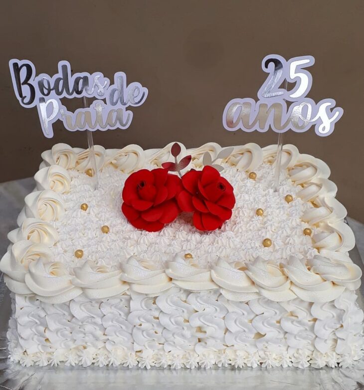 Foto de bolo bodas de prata 67 - 70