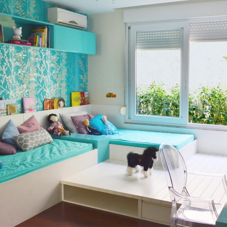 Foto de quarto azul turquesa 30 - 30