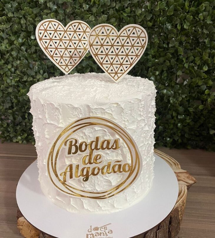 Foto de bolo bodas de algodao 34 - 37