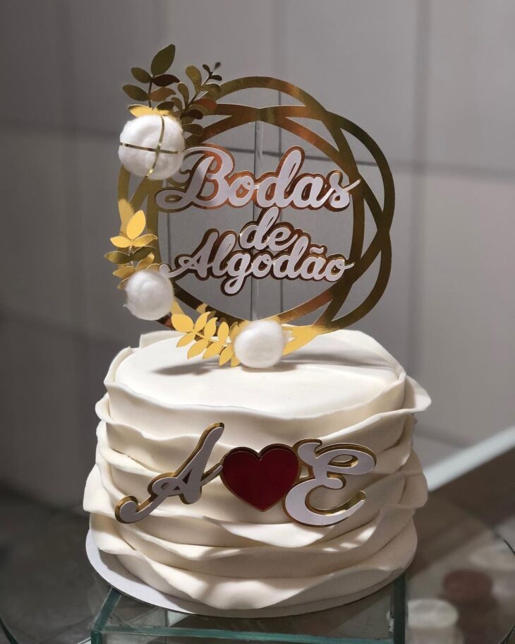 Foto de bolo bodas de algodao 4 - 7