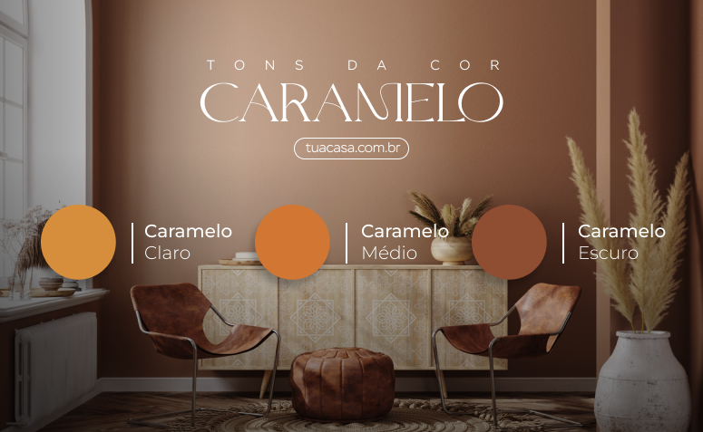 Cor caramelo: tons, cominações de cores e projetos diversos