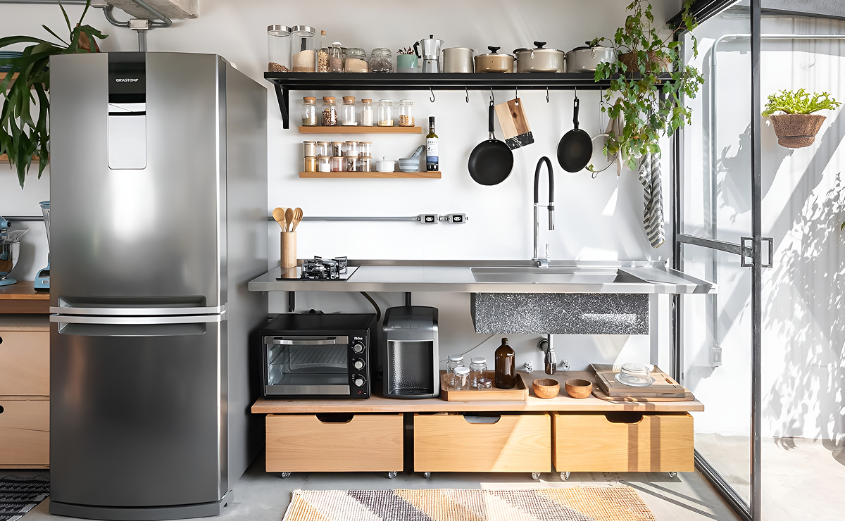 Adeus, armários: soluções criativas para a organização de cozinhas
