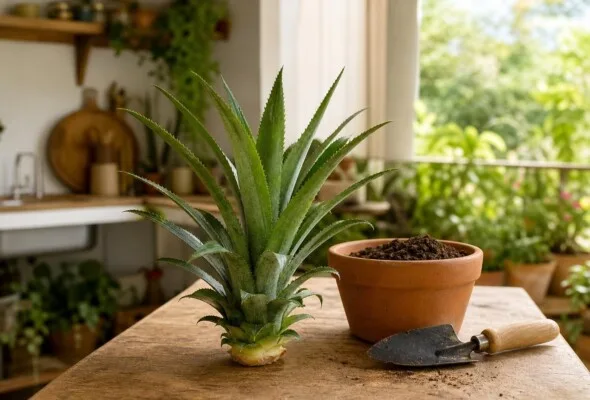 Como plantar a coroa do abacaxi em casa e cuidar até ela enraizar