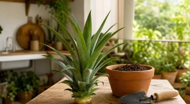 Como plantar a coroa do abacaxi em casa e cuidar até ela enraizar