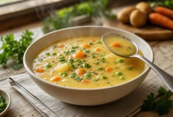 Sopa rala e sem graça? Um ingrediente deixa o caldo cremoso sem farinha