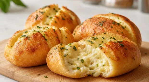 Pão de alho com queijo em 15 minutos: crocante por fora e cremoso por dentro