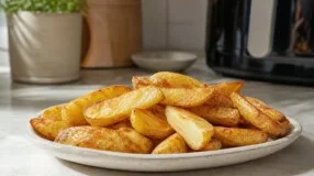 Batata na air fryer fica dura? Pré-cozinhar ajuda no ponto macio