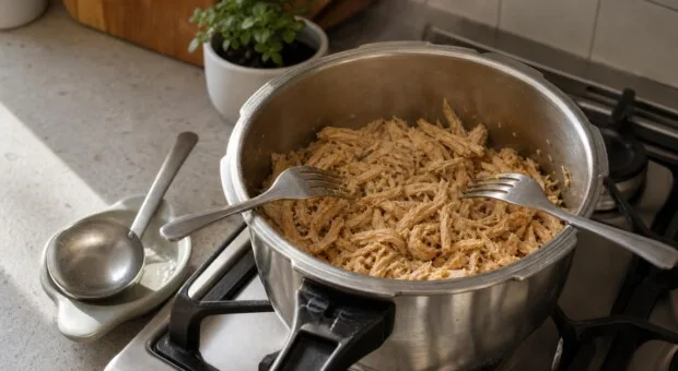 Como desfiar frango na panela de pressão sem sujar a cozinha