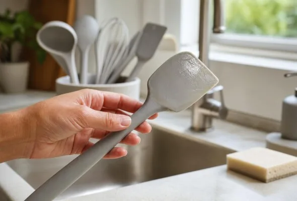 Utensílios de silicone pegajosos: como lavar sem piorar o problema