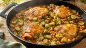 Frango com quiabo: como controlar a baba e manter a carne macia