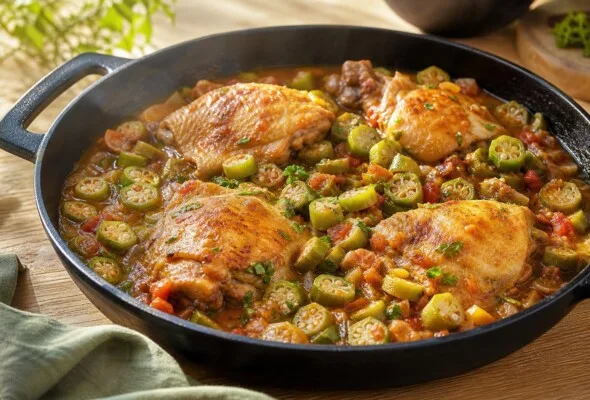 Frango com quiabo: como controlar a baba e manter a carne macia