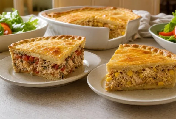 Torta salgada de sardinha ou frango: 2 massas para variar o jantar