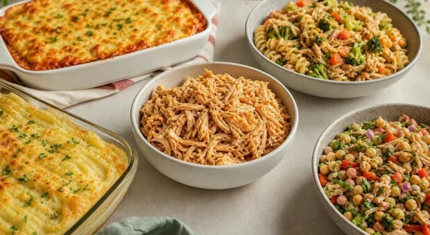7 refeições com frango desfiado para adiantar o cardápio da semana