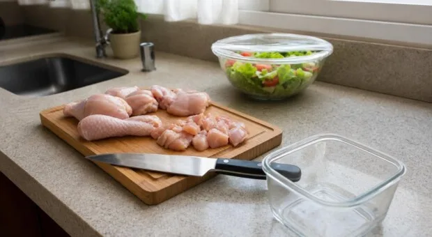 Como evitar contaminação ao preparar frango cru na cozinha