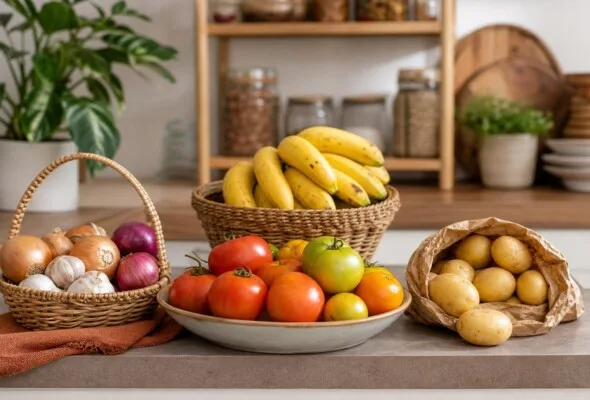 Alimentos que ficam melhores fora da geladeira — e onde guardar