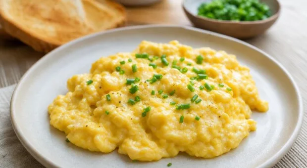 Ovos mexidos de hotel em casa: o ingrediente que deixa tudo mais cremoso