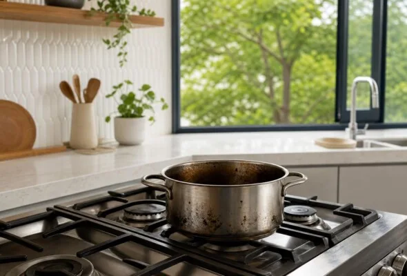 Cheiro de queimado na cozinha: 4 passos para remover resíduos e odores